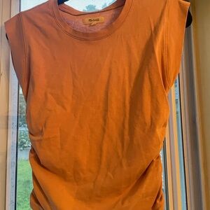 Madewell XS Pink Tank with Side Scrunching